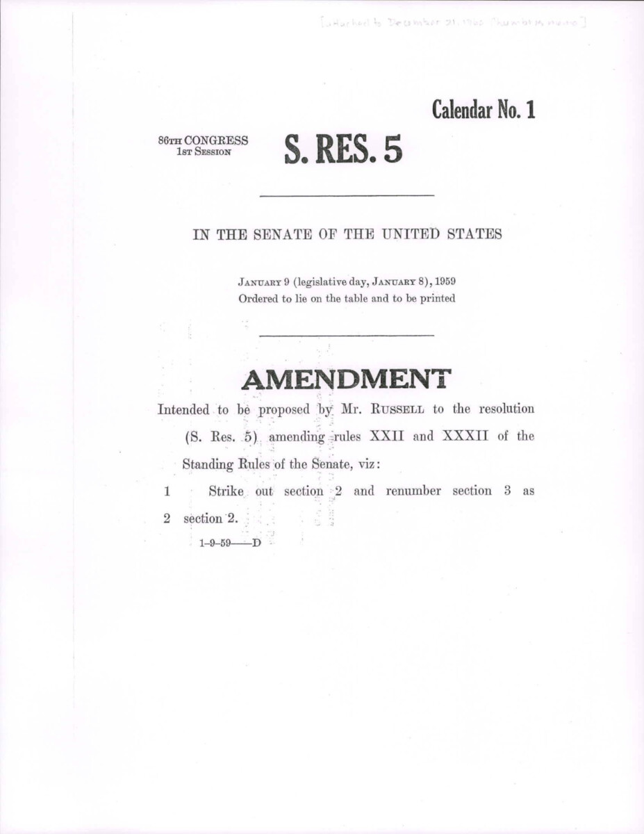 Amendment S. Res. 5 For Standing Rules, Minor Format Change.