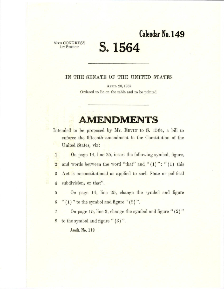 Additional Amendment Proposed By Sen. Ervin To S. 1564 To The Language To Line 25 To Page 14.