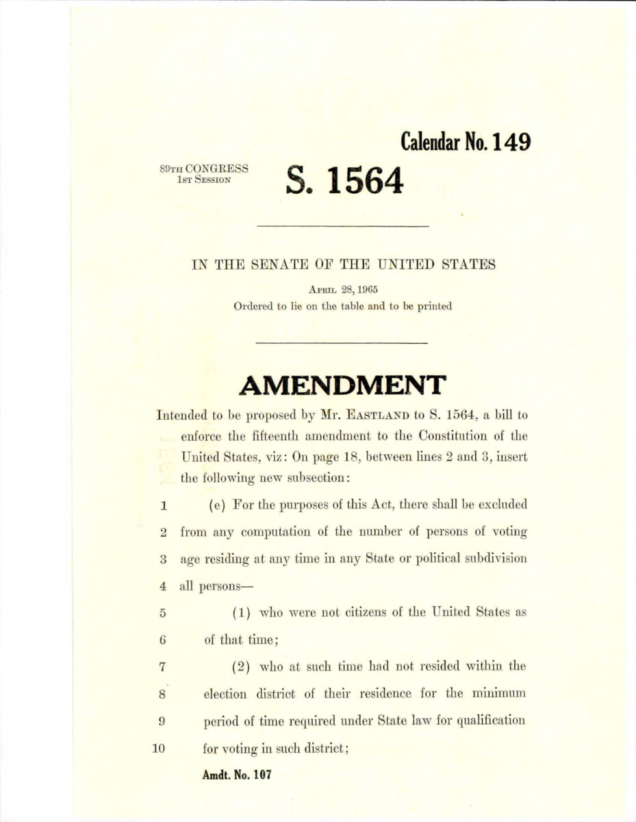 Additional Amendment To S. 1564 Proposed By Sen. Eastland Adding Subsection (e) Between Lines 2 And 3 Of Page 18.
