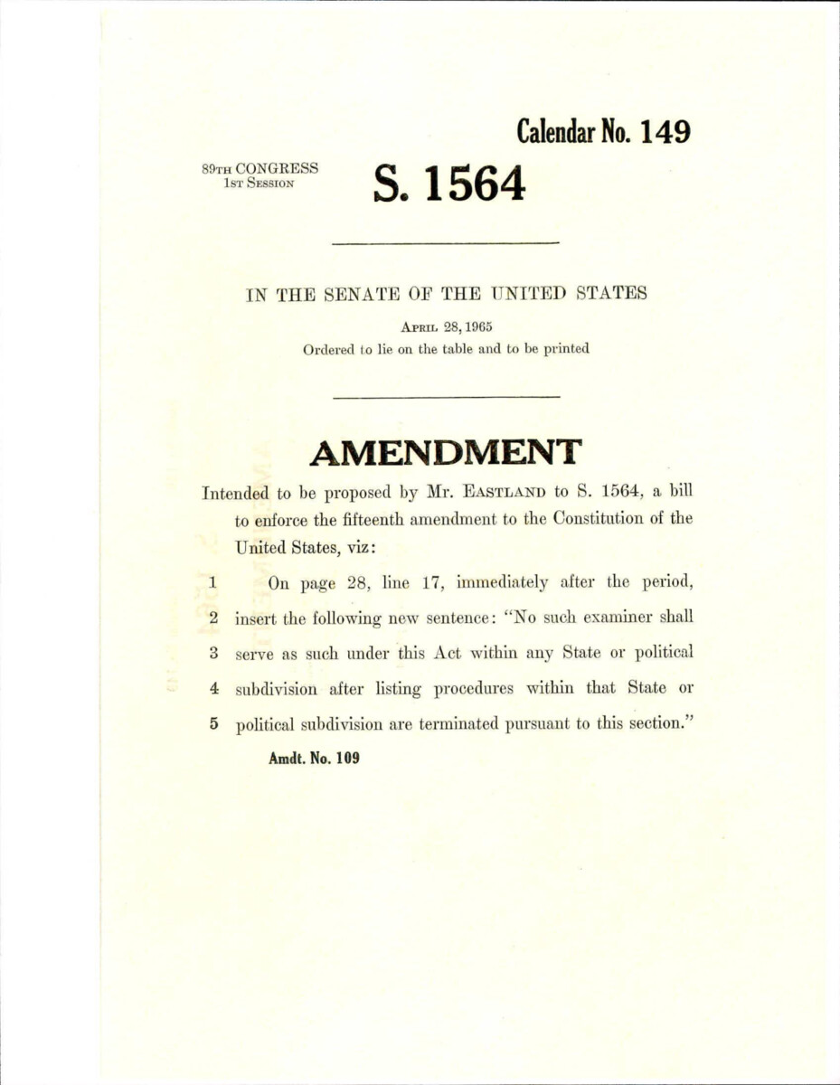 Additional Amendment To S.1564 Proposed By Mr. Eastland To Change The Language Of Line Line On Page 28.