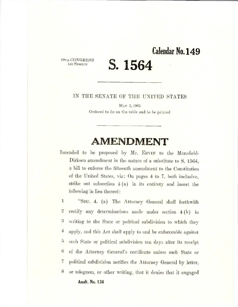 Amendment Proposed To The Mansfield - Dirksen Substitute Version Of S. 1564