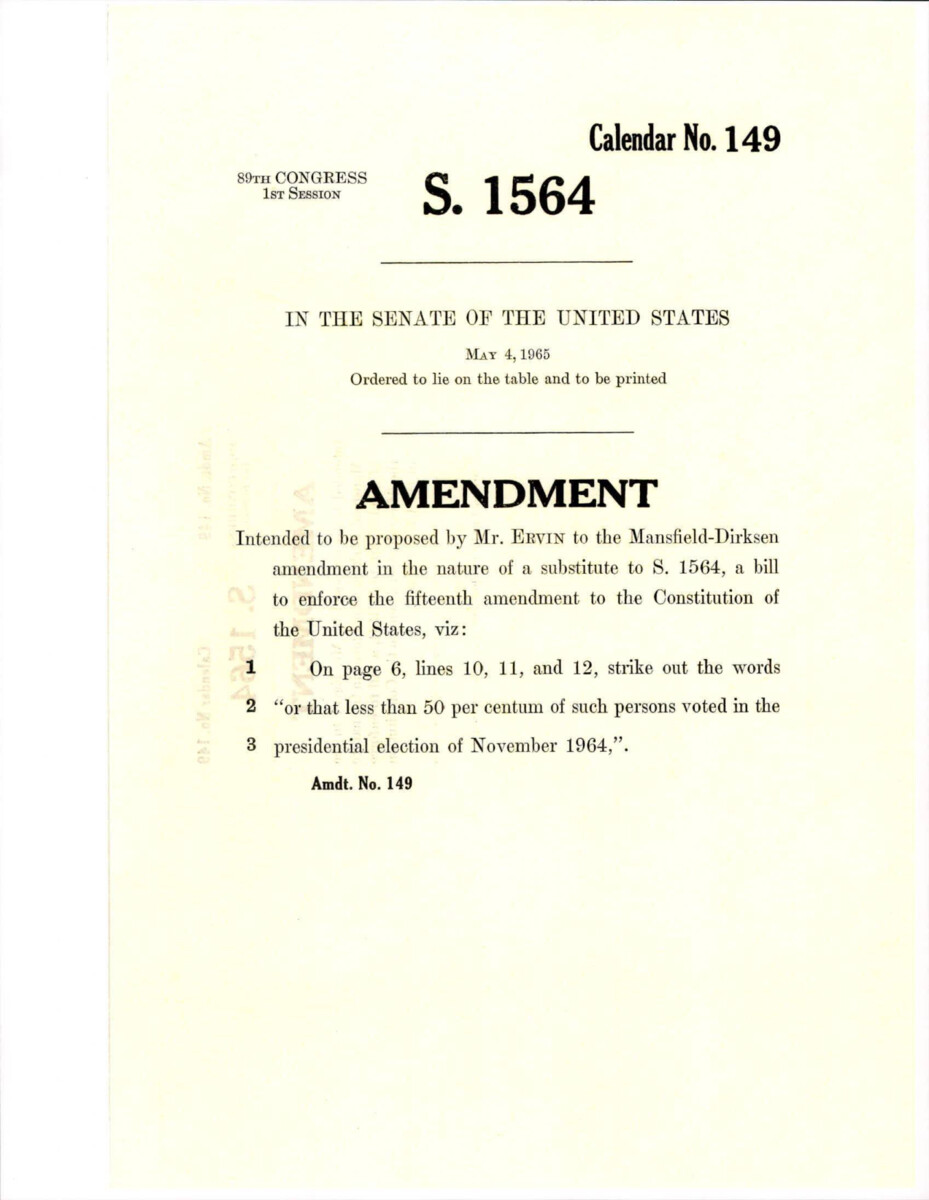 Amendment Proposed To The Mansfield - Dirksen Substitute Version Of S. 1564