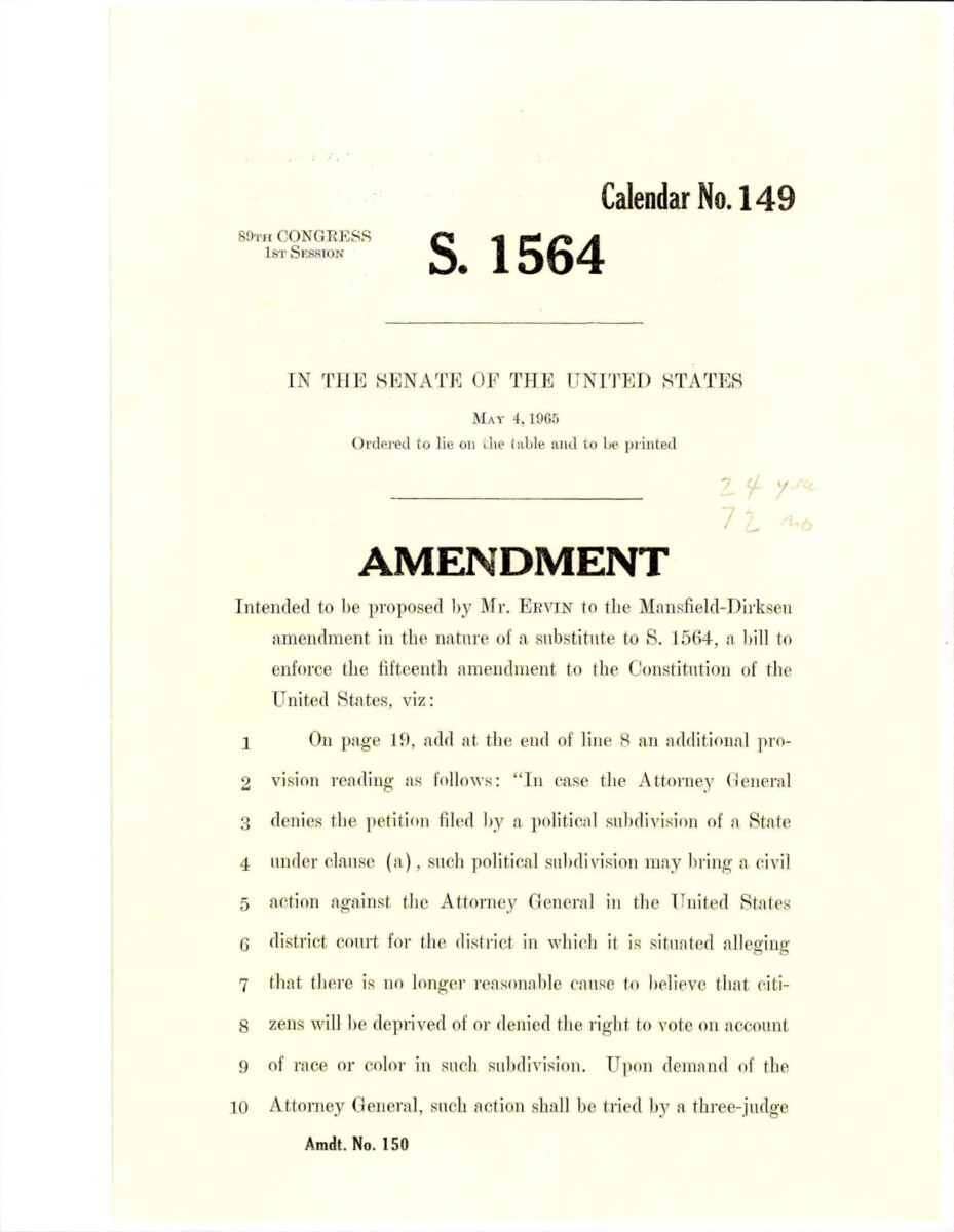 Amendment Proposed To The Mansfield - Dirksen Substitute Version Of S. 1564