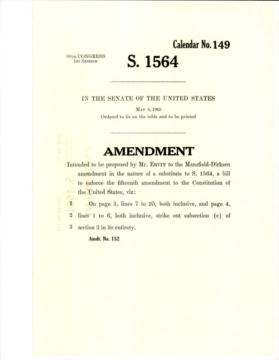 Amendment Proposed To The Mansfield - Dirksen Substitute Version Of S. 1564