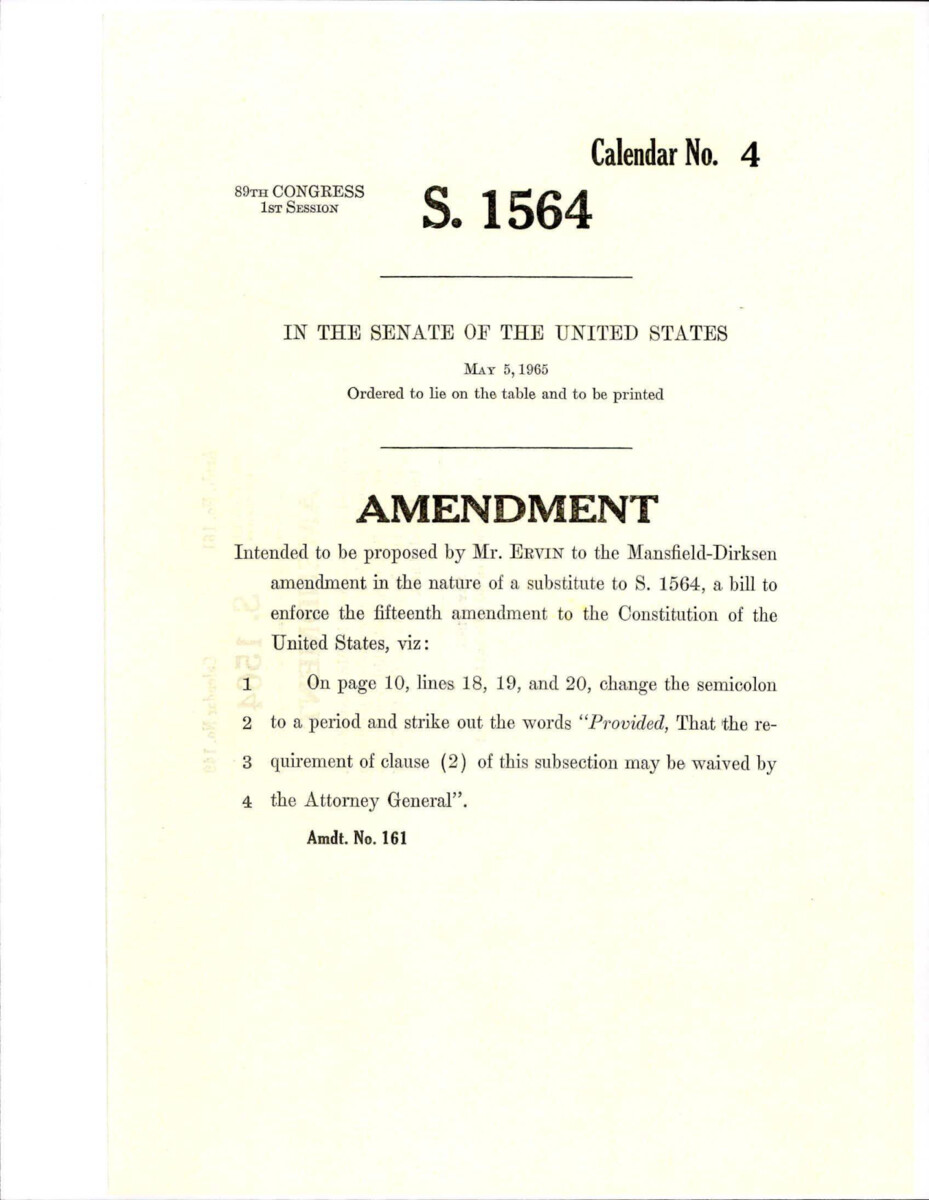 Amendment Proposed To The Mansfield - Dirksen Substitute Version Of S. 1564