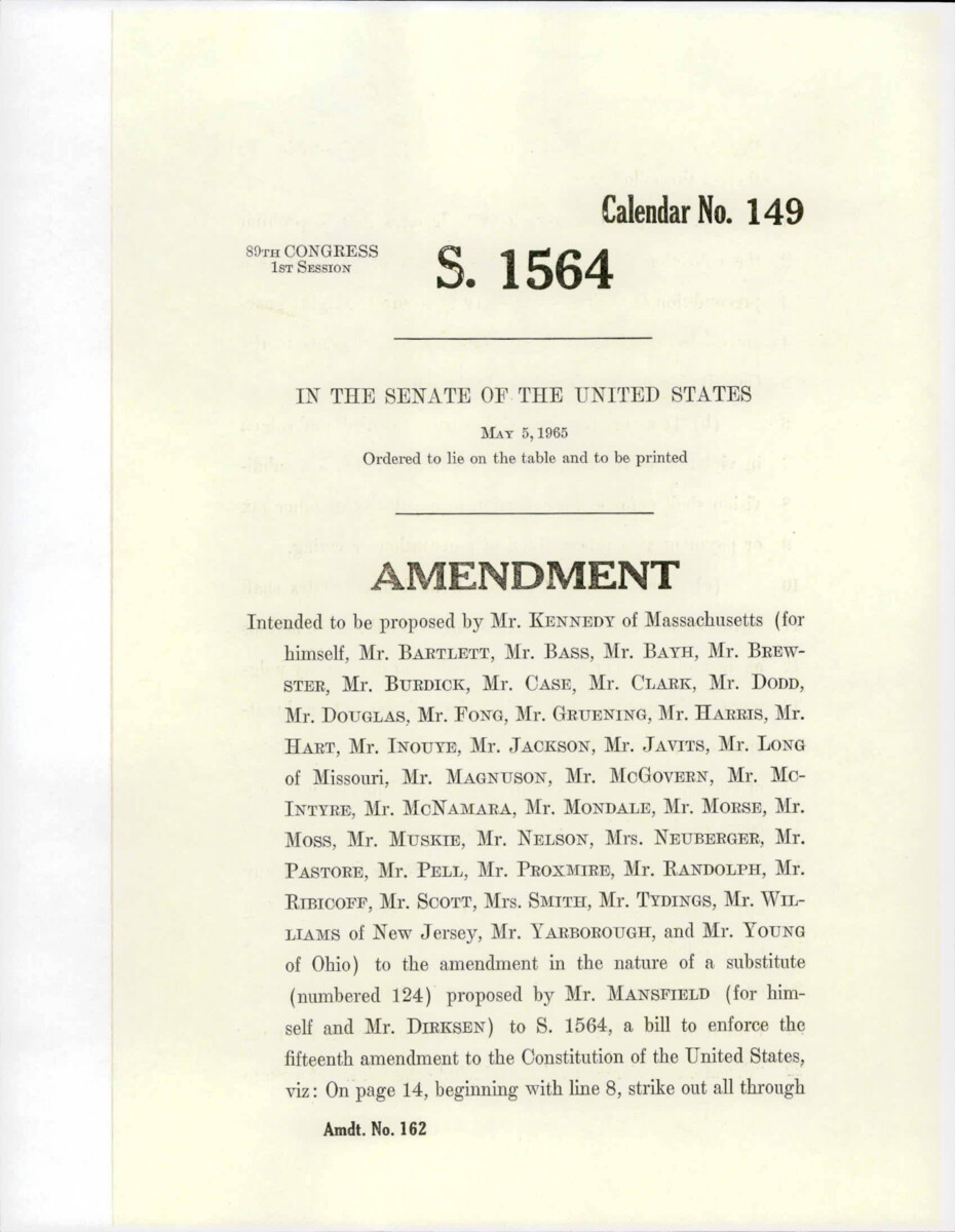 Amendment Proposed To The Mansfield - Dirksen Substitute Version Of S. 1564