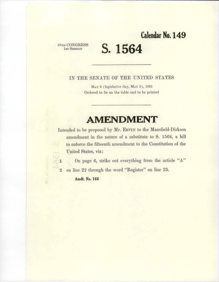 Amendment Proposed To The Mansfield - Dirksen Substitute Version Of S. 1564