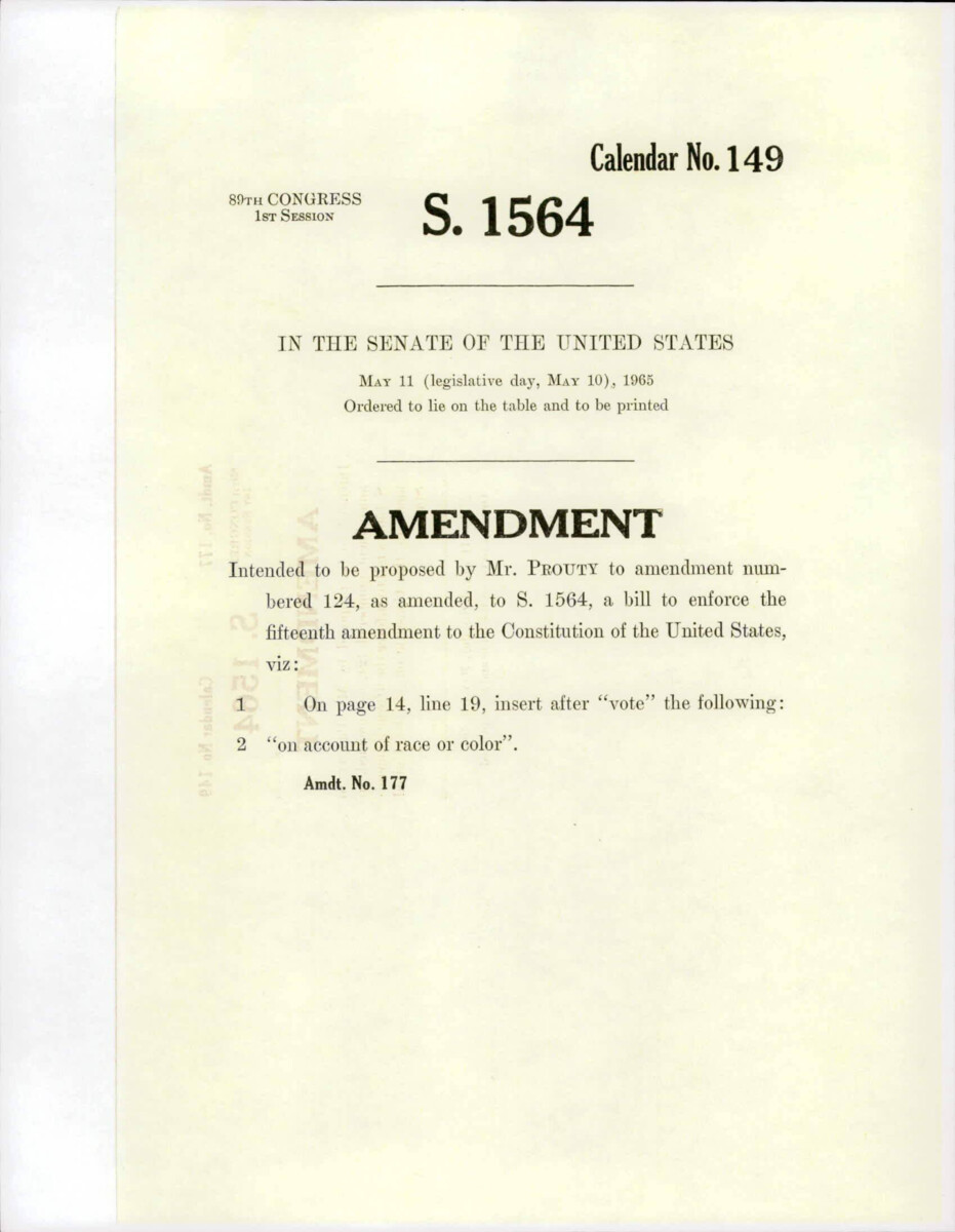 Amendment Proposed To The Mansfield - Dirksen Substitute Version Of S. 1564