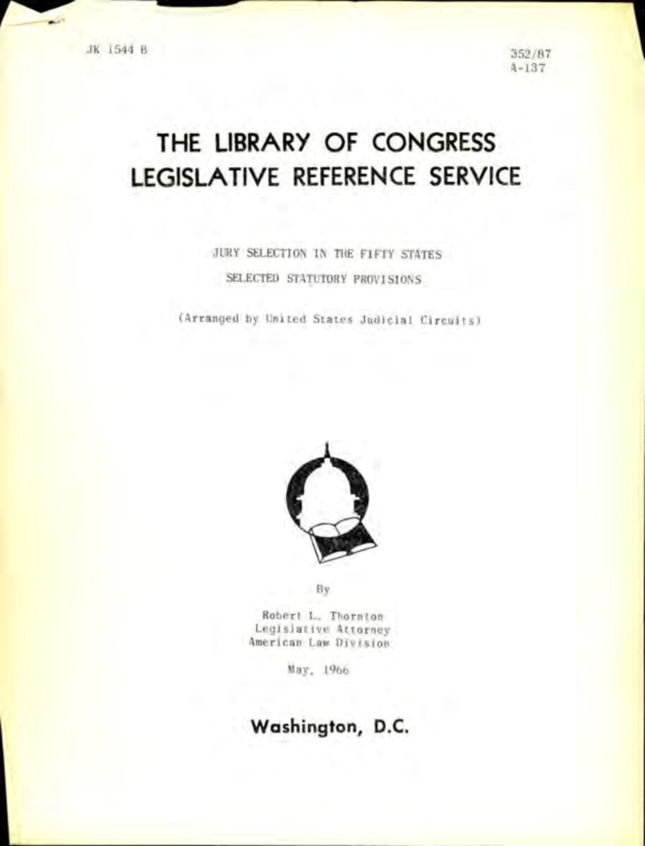 Qualifications For Jury Service, Persons Responsible For Compiling Jury Lists, Sources From Which The Names On Jury Lists Are Obtained, Methods By Which Jurors Are Selected, Procedures For Impanelling Juries, And The Number Of Peremptory Challenges Allowed In Various Types Of Criminal Cases. Arranged By The United States Judicial Circuits.