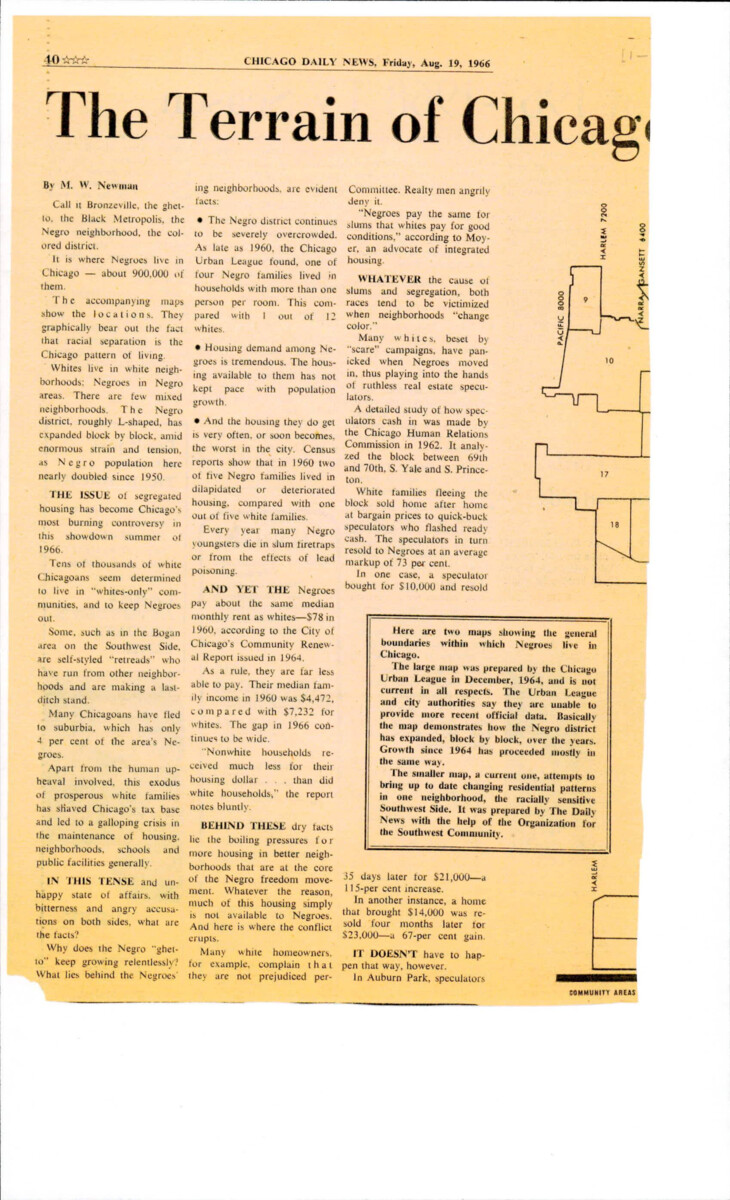 Article About Segregated Communities In Chicago And The Hesitancy Of White Chicagoans To Live In Diverse Communities.