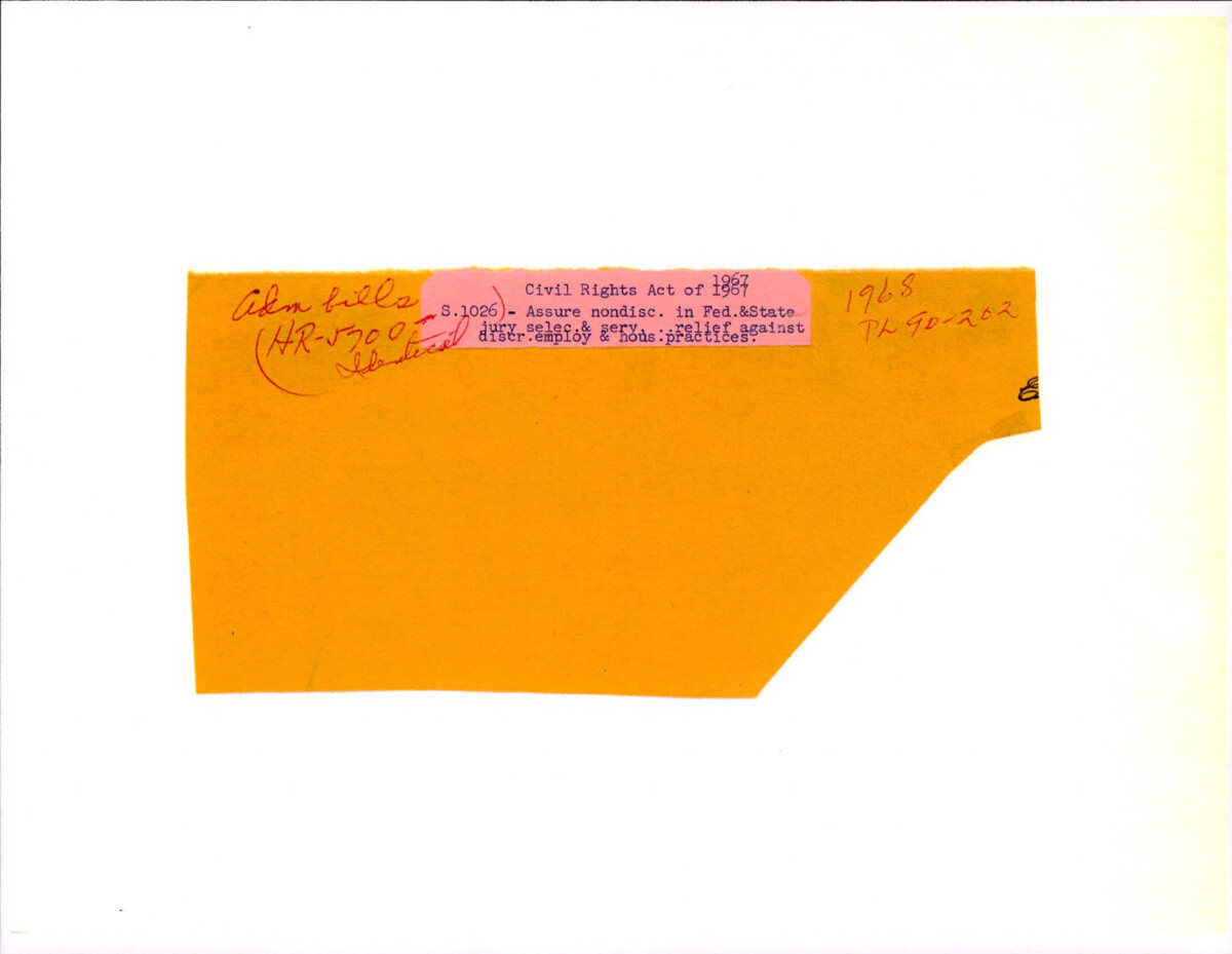 Note Card With "civil Rights Act Of 1967" On It.