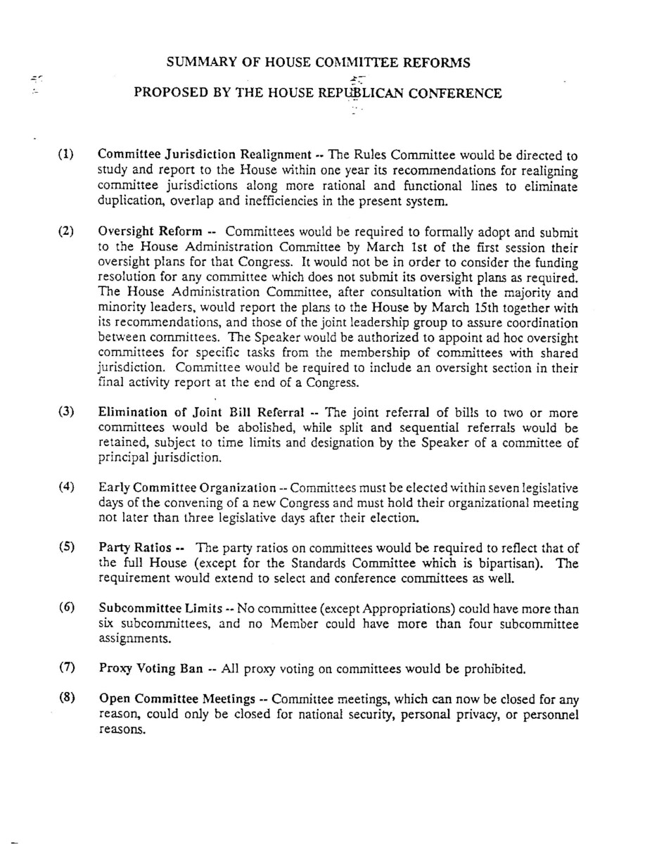 Part of a larger document, titled "The Republican Congress: A Manifesto for Change in the House of Representetives",