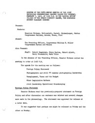 ["The meeting minutes detail Republican leadership's discussions about foreign policy and campaign funds."]