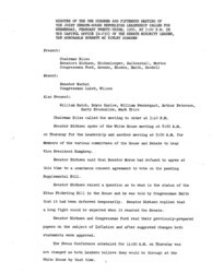 ["The meeting minutes outline the Republican leadership's discussions about the Situs Picketing Bill, inflation, and the use of Democratic National Committee funds."]