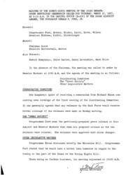 ["The meeting minutes briefly outline the Republican leadership's discussions about the first Republican Coordinating Committee meeting and response to President Lyndon B. Johnson's the Great Society program."]
