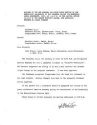 ["The meeting minutes outline the Republican leadership's discussions about addressing creative federalism and the upcoming Percy-Widnall Housing Bill."]
