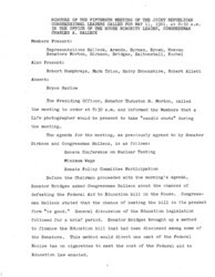 ["The meeting minutes outline the Republican leadership's discussion of the Federal Aid to Education legislation, the Geneva Conference on Nuclear Testing, and minimum wage."]
