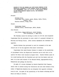 ["The meeting minutes outline the Republican leadership's discussions about Congress's schedule, the Farm Bill, and a statement on the military and foreign policy."]