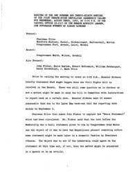 ["The meeting minutes provide an overview of the Republican leadership's discussions surrounding pending civil rights legislation and a proposed peace statement."]