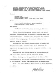 ["The meeting minutes outline the Republican leadership's discussions about a prepared statement on crime and planning for the Republican Party platform."]