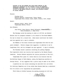 ["The meeting minutes outline the Republican leadership's discussions about a foreign policy statement, campaign fund legislation, and the Anti-Riot Bill."]