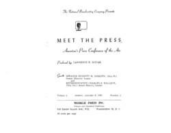["This interview transcript records Everett McKinley Dirksen and Charles Halleck's appearance on Meet the Press. The two politicians field questions about the legislative agenda, the Kennedy Administration, and specific issues, including depressed areas and civil rights."]
