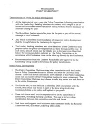 ["Part of a larger document, titled \"A Blueprint for Leadership\" that outlined for House Republicans House Republicans plans for the formulation, communication, and implementation of policy, for the 103rd Congress, the first since 1981 without a Republican-held White House."]