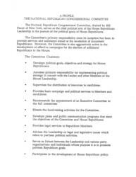 ["Part of a larger document, titled \"A Blueprint for Leadership\" that outlined for House Republicans House Republicans plans for the formulation, communication, and implementation of policy, for the 103rd Congress, the first since 1981 without a Republican-held White House."]