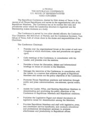 ["Part of a larger document, titled \"A Blueprint for Leadership\" that outlined for House Republicans House Republicans plans for the formulation, communication, and implementation of policy, for the 103rd Congress, the first since 1981 without a Republican-held White House."]