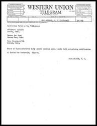 ["The document is a telegram sent by Carl Albert, a member of the House of Representatives, to various news outlets in Oklahoma regarding the passing of an omnibus public works bill authorizing modification of the Broken Bow Reservoir."]