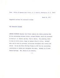 ["Congressman Carl Albert announced his plans to seek the enactment of three bills in the field of Indian affairs in the next Congress. The first bill aims to extend restrictions on members of the Five Civilized Tribes. The second bill will reopen the right to file claims before the Indian Claims Commission. The third bill seeks to promote the rehabilitation of members of the Five Civilized Tribes and other Indians of eastern Oklahoma. Albert emphasized the urgency of passing the first bill before the restrictions expire in April 1956 to avoid confusion and hardships for Oklahoma Indians. He also highlighted the importance of finishing the job of resolving outstanding claims through the Indian Claims Commission. Additionally, Albert hopes to get favorable consideration for the 1951 Stigler Bill in the next Congress."]
