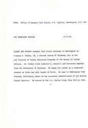 ["A Congressman in Washington is planning to introduce three bills related to Indian affairs in the next Congress. The first bill aims to extend restrictions on members of certain tribes, the second bill will reopen the right to file claims before the Indian Claims Commission, and the third bill seeks to promote the rehabilitation of certain tribes. The Congressman emphasizes the importance of passing the first bill before the restrictions expire in April 1956. He has received support for these bills from various tribal officials and Indian individuals."]