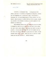 ["Congressman Carl Albert and the Oklahoma Congressional delegation met with officials from the Indian Affairs and Five Civilized Tribes Agency to discuss the process of making per capita payments to the Choctaws and Chickasaws. Superintendent Roberts will set up an office in Muskogee to handle the payments, with the first checks expected to be sent out in July for $350 each to living enrolled members. Heirs will receive payments after living members have been paid."]
