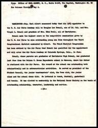 ["Carl Albert announced that Douglas Lee Brazil has been appointed to the U.S. Air Force Academy after scoring the highest on a competitive examination. Brazil, son of Lt. Col. and Mrs. Virgil L. Brazil, will enter the academy in June. He has excelled both academically and in extracurricular activities, earning membership in the National Honor Society."]