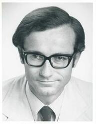 ["Black and white photograph print of studio portrait of John Elden McLeay, Minister for Construction and Minister Assisting the Minister for Defense."]