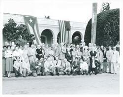 ["Black and white photograph print of the committee on Agriculture probably on the Puerto Rico trip."]