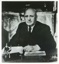 ["Black and white photograph print of Close-up photo of Sam Rayburn."]