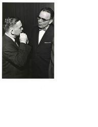 ["Black and white photograph print of Carl Albert and Marcus Cohn"]