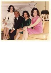 ["Color photograph print, and the negative, of Lyndon B. Johnson and his family"]