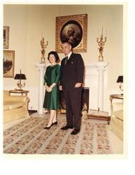 ["Color photograph print of Lyndon B. Johnson and Lady Bird Johnson"]