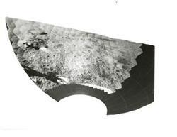 ["Black and white photograph of numerous photos taken and collected, by Surveyor I, to provide a much more detailed view of the Moon's surface. June 1966."]
