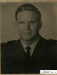 ["Black and white portrait photograph of Douglas Beazil at the Air Force Academy. 1963"]