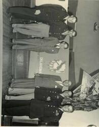 ["CCB Regiment Party at the 21 Club. Fort Smith, Arkansas. November 9, 1950 Carl Albert and William G. Stigler are pictured."]