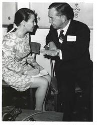 ["Black and white photograph of Carl Albert with an unidentified woman."]
