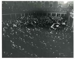 ["Black and white photograph of  Swearing-in ceremony of Gerald R. Ford. View of Congress members present. December 6, 1973"]