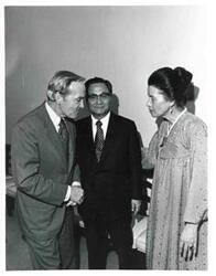 ["Mr. and Mrs. Dong Jo Kim at a farewell party in their honor."]