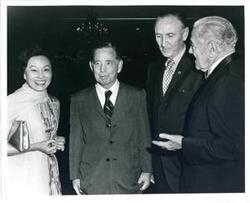 ["From left: Anna Chenault, Carl Albert, Mike Mansfield, and Tom Corcoran."]