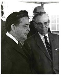 ["Carl Albert with Bob Bell."]