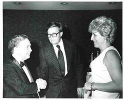 ["Carl Albert at a reception."]