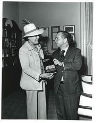 ["Carl Albert with Ruth Sheldon Knowles."]